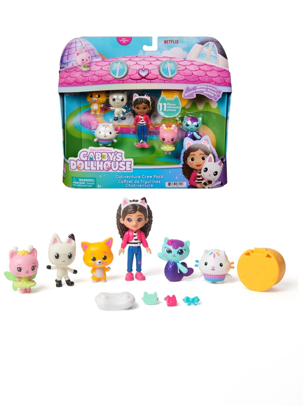 Gabby's Dollhouse Cat-Venture Crew Pack 11 Piece Toy Figure Set *NEW*